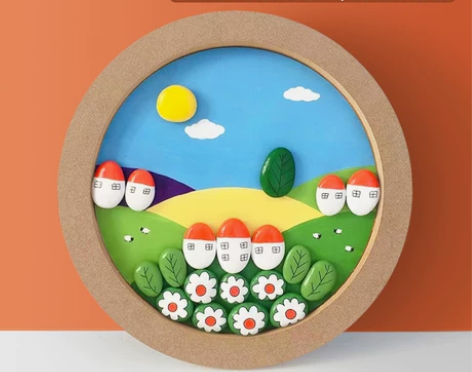 幼儿园石头画半成品diy材料包儿童彩绘手工...