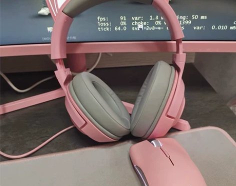 Razer雷蛇北海巨妖BT萌猫版粉晶头戴式...