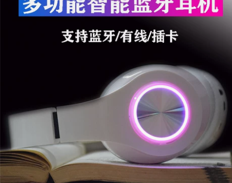 耳机头戴式蓝牙无线女可折叠插线两用降噪音手...