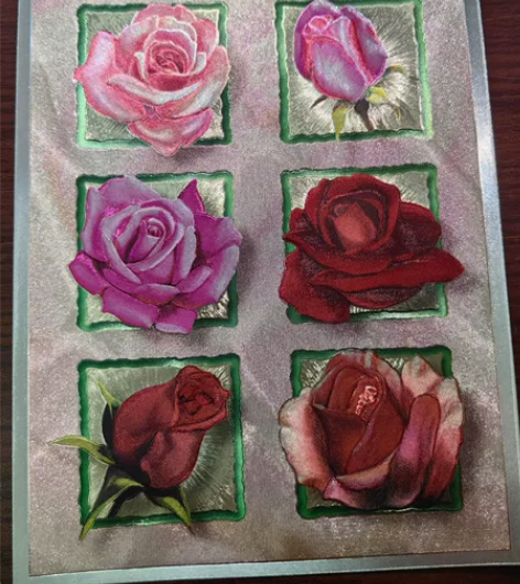 英国粗闪画，装饰画，摆件，铝箔画，贺卡，花...