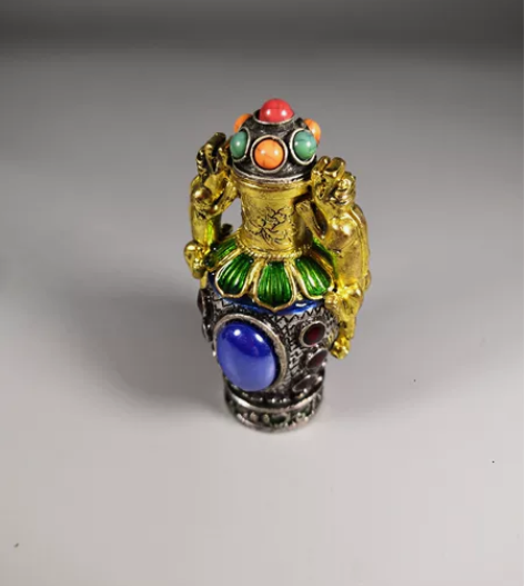 老鼻烟壶  鎏金锆石铜鼻烟壶  非常漂亮 ...