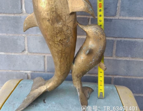 回流铜器母子情，海豚摆件。228全国包邮 ...