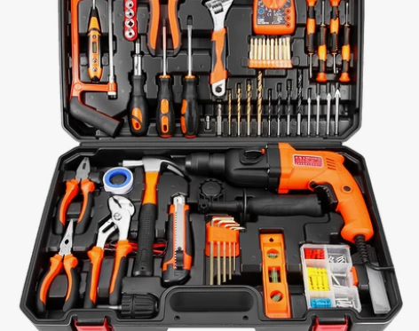 亚得力手动组合家用工具套装五金组套电工木工...