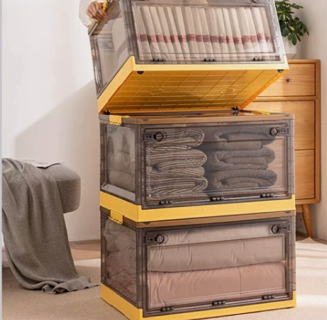 处理特大号折叠收纳箱家用户外露营透明茶色大...