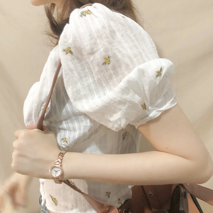 白色雪纺衬衫女2021夏季百搭设计感小众轻...