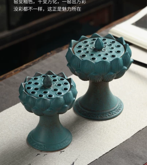 宝莲灯复古陶瓷香炉盘香檀香香薰炉仿古家用客...