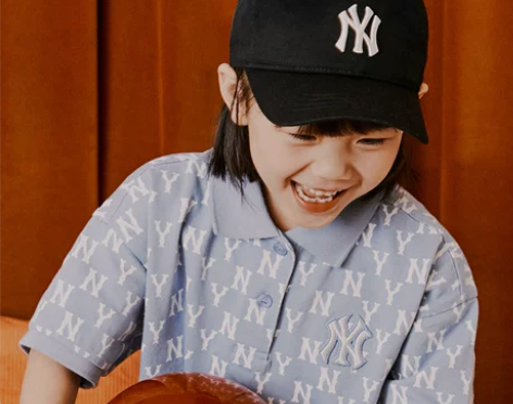 鸭舌帽MLB儿童官方男女童经典队标棒球帽可...