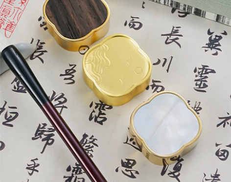 剑杰圆镇纸纯铜中国风实心黄铜镇尺学生创意