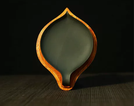 端砚秋月白 国家非遗桃老坑歙砚砚台 带盖书...