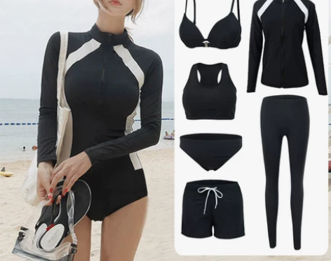 韩国情侣潜水服女分体水母衣男士防晒冲浪浮潜...