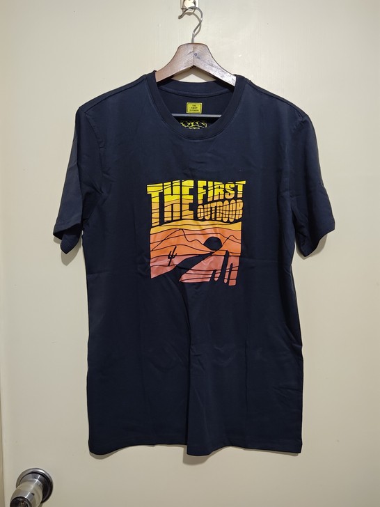 第一户外男士纯棉短袖T恤黑色夏季男T恤体恤...