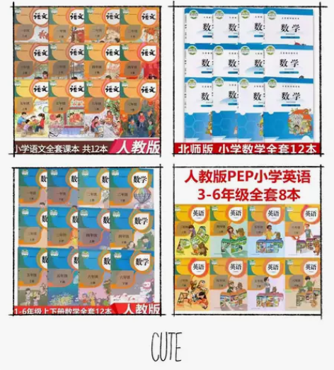 二手书小学初中语文数学英语历史物理道法化学...