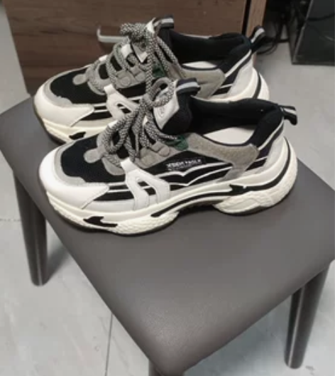 秋冬季老爹鞋女真皮网面，运动鞋女鞋厚底春秋...