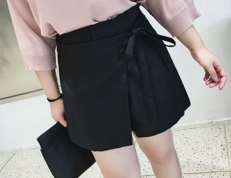 打底裤找她!大码短裤女胖mm秋季黑色百搭宽...