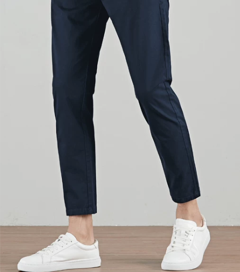 休闲裤纯棉水洗男士九分裤韩版修身小脚男潮