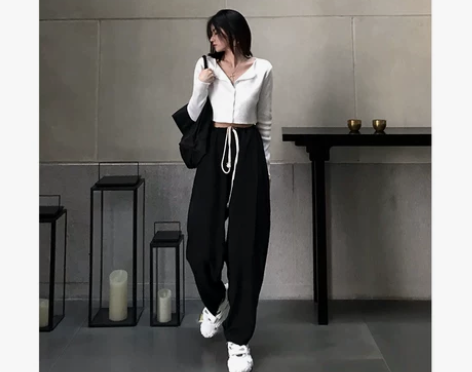 阔腿裤女 春秋新款韩版学生百搭垂感高腰显瘦...