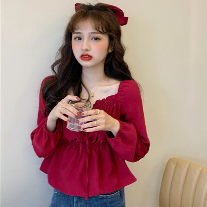 瑷玛朵 蕾丝雪纺衫