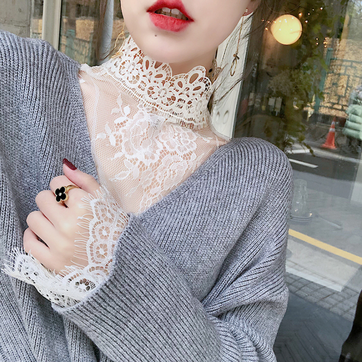 byyou 蕾丝雪纺衫