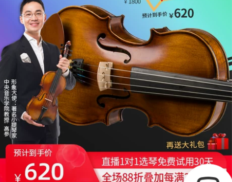 克莉丝V04小提琴初学者儿童入门手工专业级...