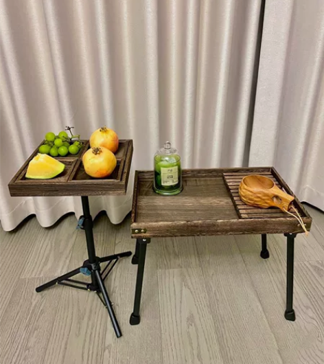 露营茶桌/DIY户外桌/日式复古烧桐茶桌/...