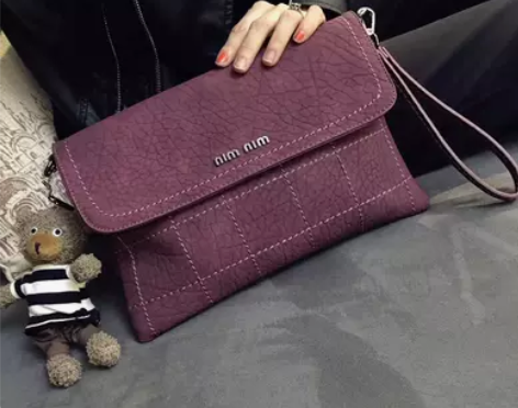 包包时尚百搭车缝线手拿包女士手包欧美潮流手...