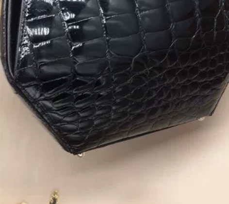 亮面鳄鱼皮盒子包jra认证日本稀有皮中古异...