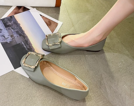 仙女风单鞋女2022夏季百搭一脚蹬奶奶鞋软...