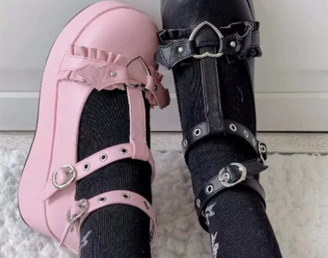 洛丽塔lolita公主厚底女鞋可爱萝莉浅口...