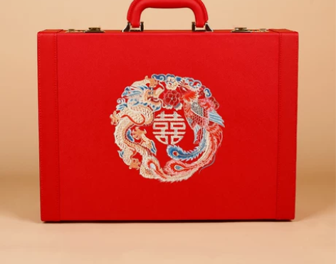 陪嫁箱皮箱结婚箱子彩礼箱嫁妆订婚用礼金箱