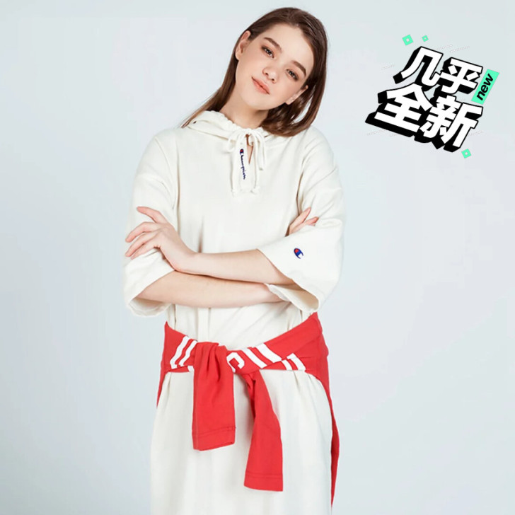 Champion 女士短袖素色ins风直筒...