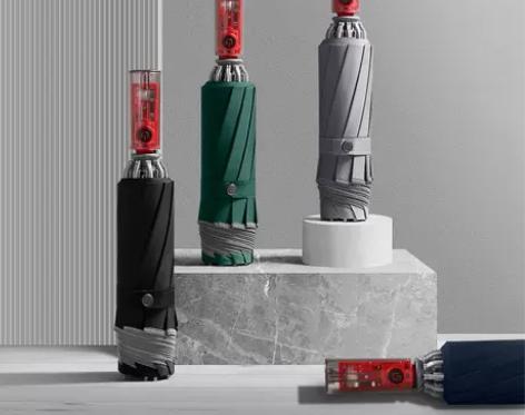 防晒定制晴雨两用纤维全自动机械自开收雨伞结...