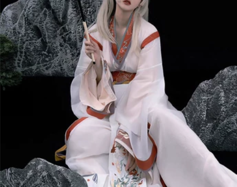 汉服晋襦现货十破交窬裙晋制破裙神明绣花国风...