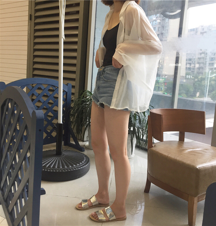 包邮 白色衬衫防晒衫