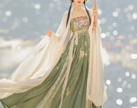 【春有约】茗月萱唐制诃子裙汉服女大袖衫刺绣...