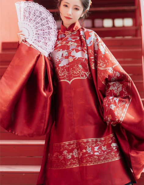 汉服云藏月绣御狸明制婚服长袄妆花马面裙汉服...
