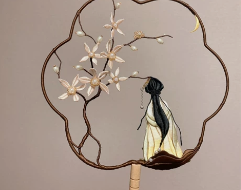 【东风夜放花千树】古风缠花扇子手工制作 已...