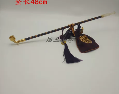 传统手工烟斗 老式烟袋锅旱烟袋 黄铜烟锅实...