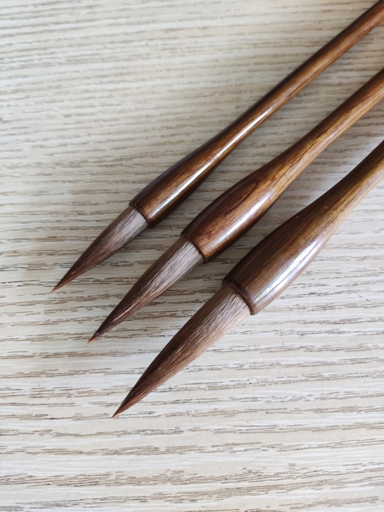 全新 绿檀狼毫毛笔，笔头为纯狼毫，手感极佳...