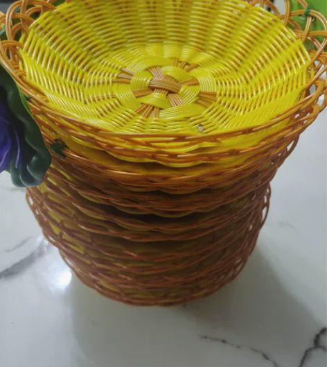 小吃果盘火锅店菜篮仿藤水果篮编织篮子ktv...