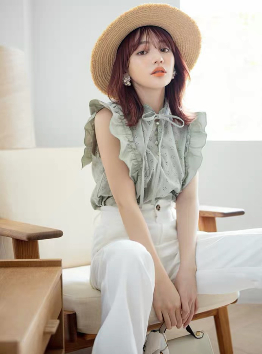 GRL 蕾丝雪纺衫