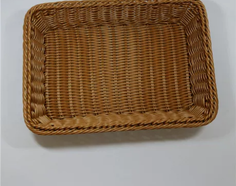 仿藤编水果篮子藤编面包篮超市零食收纳篮塑料...