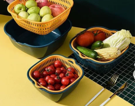双层塑料洗菜盆沥水篮子厨房神器多功能客厅家...