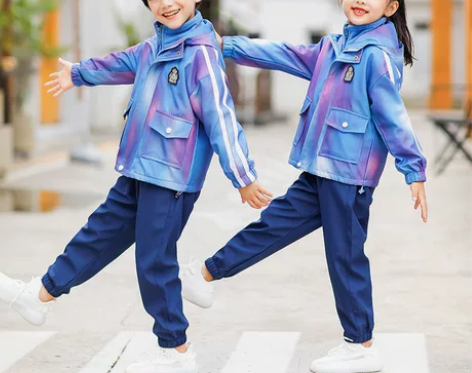 儿童冲锋衣校服套装小学生班服运动会加绒加厚...