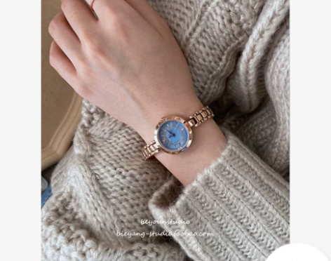 别样A101蓝贝母韩风chic细带复古链条...