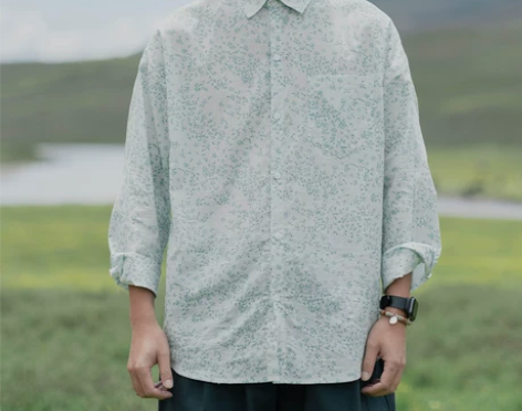 雾撞山野 原创碎花衬衫男长袖日系文艺复古宽...