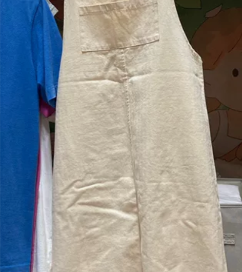 米白色牛仔 背带裙 学生 全新 很可爱(^...