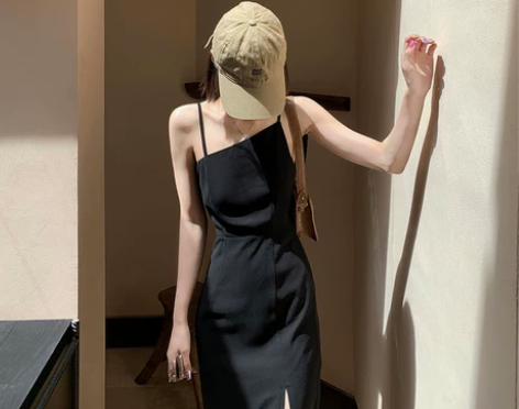 法式开叉吊带裙女2022夏季新款内搭连衣裙...