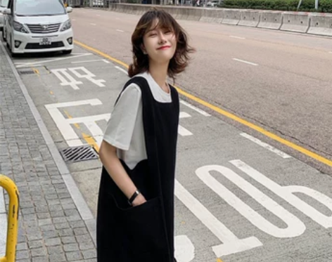 【风尚价】牛仔背带裙女中长款2021春季新...