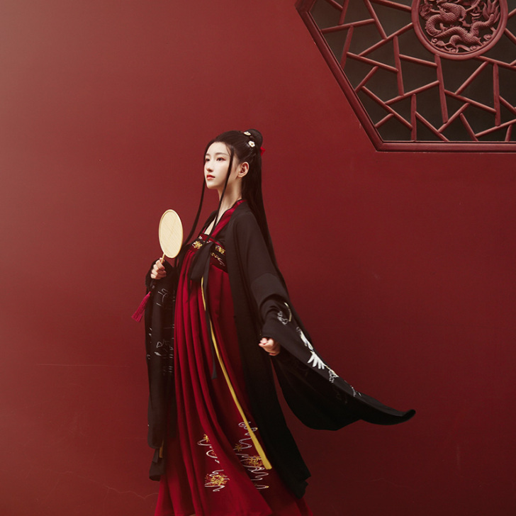 池夏 流岚:霜翎 原创改良汉服大袖衫春季女...