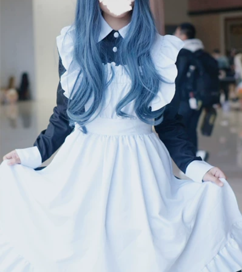 猫老师正统欧版女仆装大码长款男穿女装大佬黑...